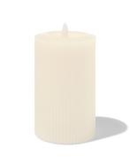 HEMA LED ribbel kaars met wax Ø7.5x12.5 ivoor, Huis en Inrichting, Woonaccessoires | Kandelaars en Kaarsen, Verzenden, Nieuw