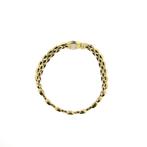 Gouden Bismarck schakelarmband met diamant 0,4 ct., Gebruikt, Overige kleuren, Ophalen of Verzenden, Met edelsteen