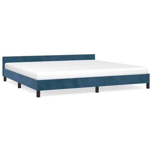 Bed 200x200 cm Donkerblauw Fluweel | Tweedekansje | -35%, Huis en Inrichting, Slaapkamer | Bedden, Overige maten, 200 cm, Blauw