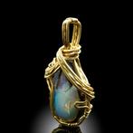 Zeldzame zwarte opaal hanger — volledig spectrum