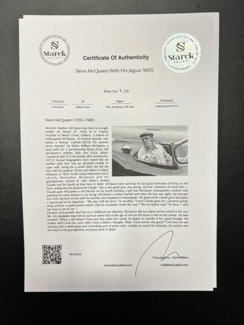 Steve McQueen With His Jaguar XKSS - Fine Art Photography -, Verzamelen, Film en Tv