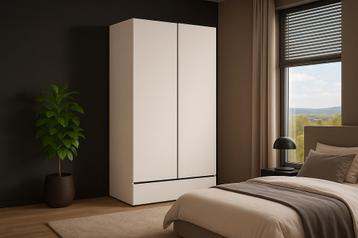Kledingkast Crotone - Wit - 2-Deurs met Lade