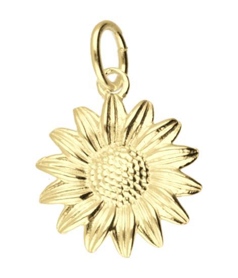 Gouden Zonnebloem kettinghanger, Sieraden, Tassen en Uiterlijk, Kettinghangers, Verzenden