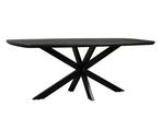 Eettafel Colorado Deens ovaal mangohout 200x100 cm - zwart, Huis en Inrichting, Tafels | Eettafels, Ophalen of Verzenden, Nieuw