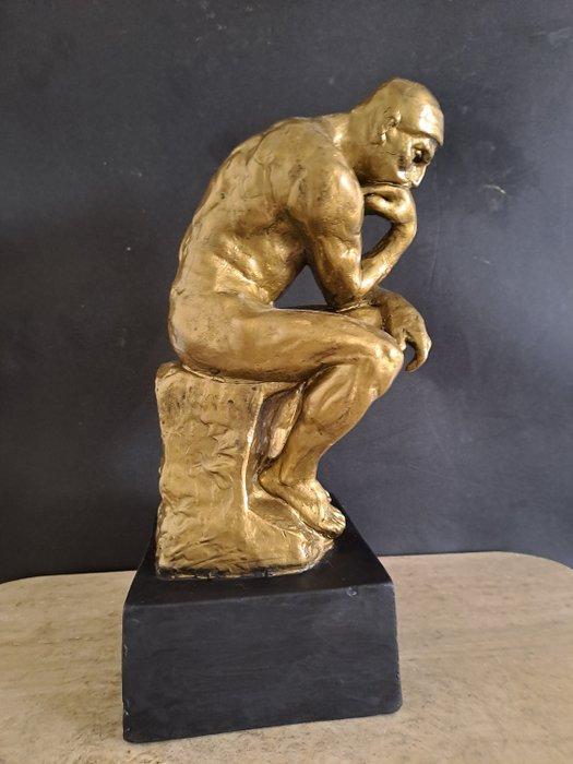 Naar Auguste Rodin - Beeld, De Denker - 31 cm - Zinklegering, Antiek en Kunst, Curiosa en Brocante