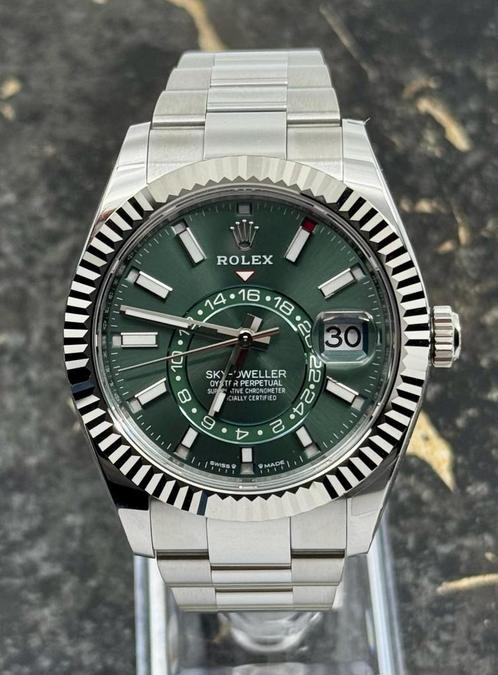 Rolex Sky-Dweller Green Dial - Oyster 336934 - New 2025, Sieraden, Tassen en Uiterlijk, Horloges | Heren, Staal, Nieuw, Staal