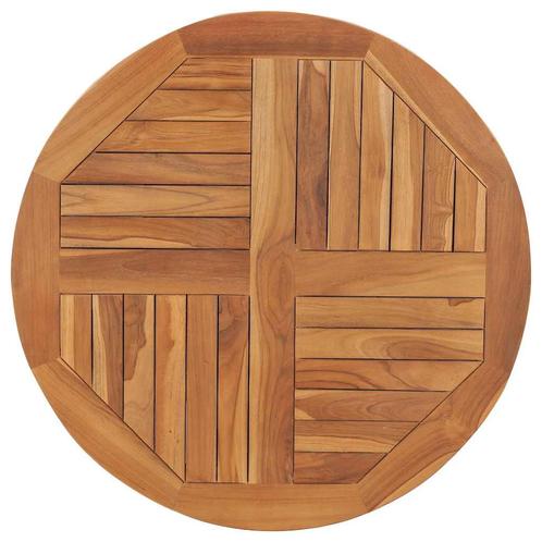 vidaXL Tafelblad rond 2,5 cm 80 cm massief teakhout, Huis en Inrichting, Tafels | Eettafels, Nieuw, Verzenden