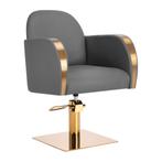 Kappersstoel Malaga goud-grijs (Kappersstoel gouden voet), Nieuw, Overige typen, Verzenden