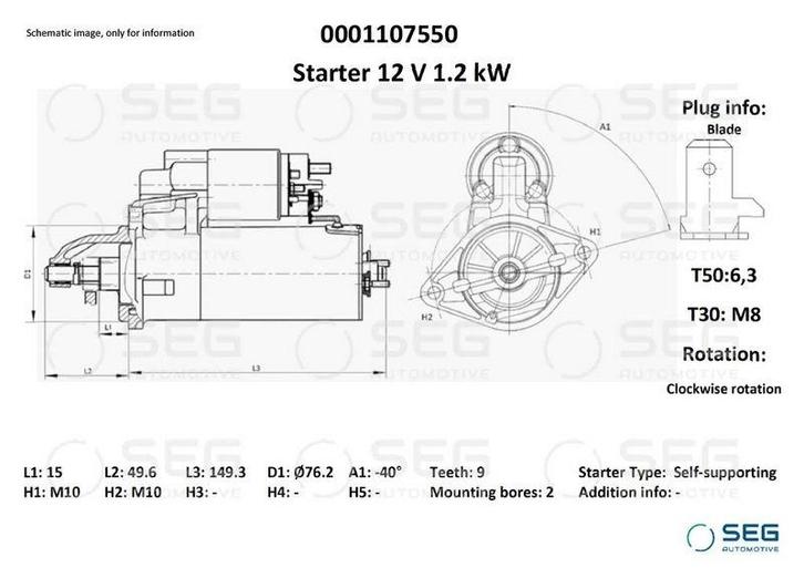 Starter Lombardini 1.1 kw, Auto-onderdelen, Motor en Toebehoren, Verzenden