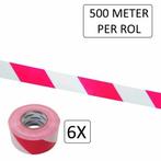Fixman Robuust afzetlint - rood/wit - 70 mm x 500 m - 6 s..., Ophalen of Verzenden, Nieuw