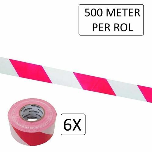 Fixman Robuust afzetlint - rood/wit - 70 mm x 500 m - 6 s..., Doe-het-zelf en Verbouw, IJzerwaren en Bevestigingsmiddelen, Nieuw