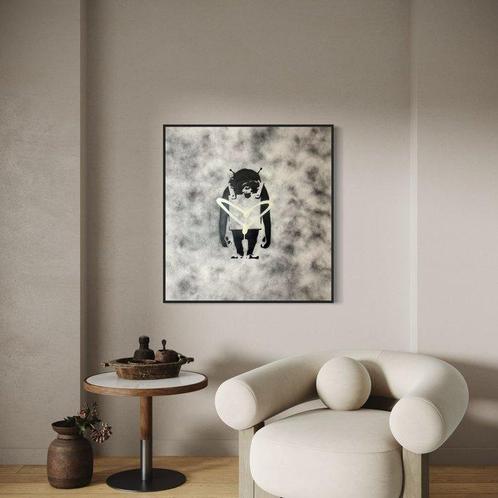 Timo Wedell (1994) - Shadow Ape Heart Like Banksy - XXL · No, Antiek en Kunst, Kunst | Schilderijen | Modern