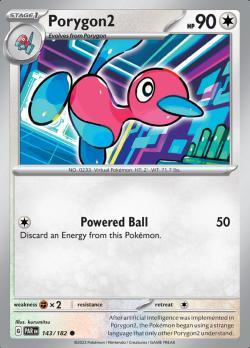 Porygon2 143/182 reverse holo Paradox Rift, Hobby en Vrije tijd, Verzamelkaartspellen | Pokémon, Losse kaart, Nieuw, Foil, Ophalen of Verzenden