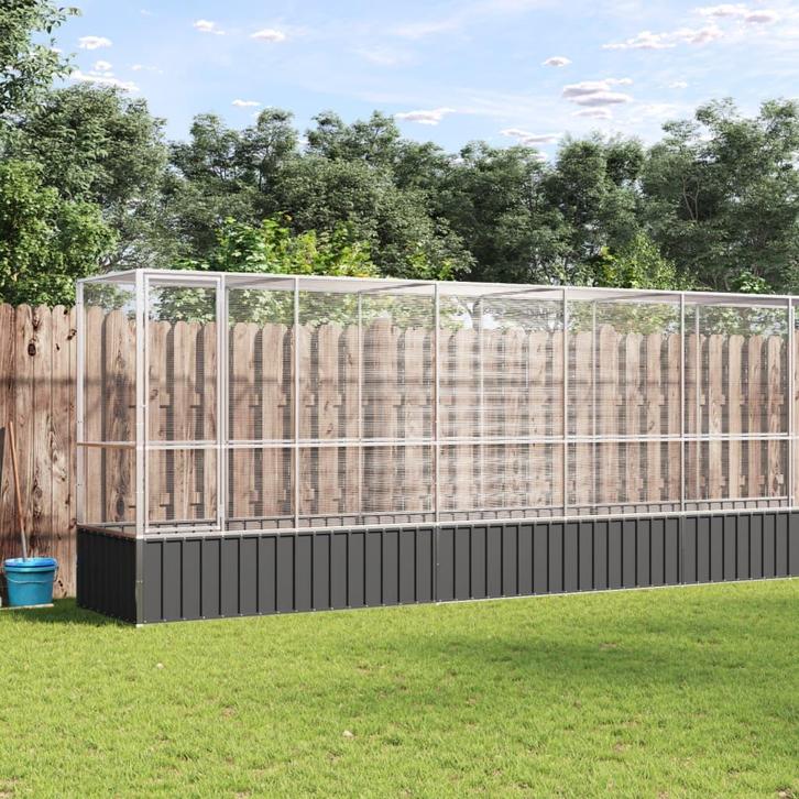 vidaXL Volière met verlengstuk 1042,5x107x212 m staal, Dieren en Toebehoren, Overige Dieren-accessoires, Nieuw, Verzenden