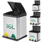 Prullenbak - Afvalbak - Vuilnisbak - 16 Liter - Zilver - Jag, Verzenden, Zo goed als nieuw