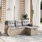 vidaXL 4-delige Loungeset met kussens poly rattan gemengd, Verzenden, Nieuw, Rotan, Loungeset