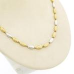 Bicolor gouden fantasie schakelcollier (Ketting), Sieraden, Tassen en Uiterlijk, Kettingen, Ophalen of Verzenden, Gebruikt, Overige kleuren