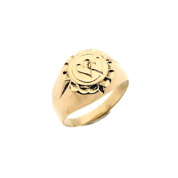 18 Krt. Gouden pinkring met harten gravering | Heren beschikbaar voor biedingen