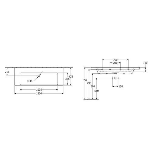 Wastafel Villeroy & Boch Subway 3.0 Met CeramicPlus 0, Doe-het-zelf en Verbouw, Sanitair, Ophalen of Verzenden