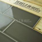 Wandtegel 10x20 cm vt smoke slate grijs glans wandtegel, Nieuw, Ophalen of Verzenden, 10 m² of meer, Wandtegels