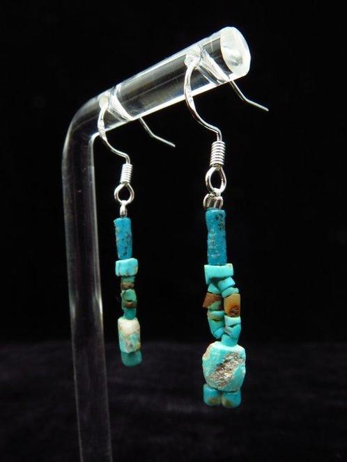 Oud-Egyptisch Oorbellen gemaakt van turkoois en faience, Sieraden, Tassen en Uiterlijk, Antieke sieraden