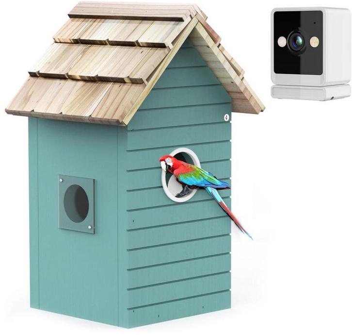 Vogelhuisje met camera - Met geluid - Vogelcamera - Hout, Tuin en Terras, Overige Tuin en Terras, Nieuw, Verzenden
