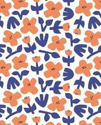 Tafelzeil Tulpen Oranje/Blauw, Hobby en Vrije tijd, Stoffen en Lappen, Nieuw, Blauw