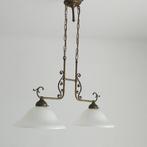 Plafondlamp - Glas, Messing - halter, Antiek en Kunst, Curiosa en Brocante