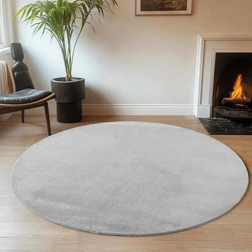 Rond Wasbaar Vloerkleed | Joy | Zilver | 80x80 cm beschikbaar voor biedingen