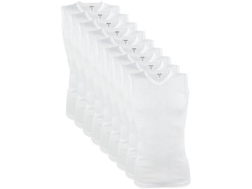 9 stuks SQOTTON® A-shirt - V-hals - mouwloos - Wit, Kleding | Heren, Ondergoed, Verzenden