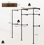 Industriële Wandgarderobe met Planken en Kledingroede, Huis en Inrichting, Kasten | Kledingkasten, Verzenden, Nieuw