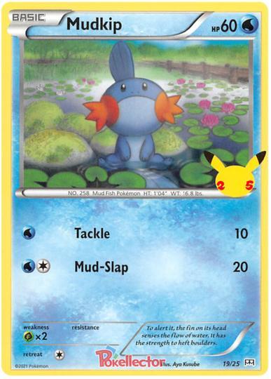 Mudkip 19/25 Promo 25TH ANNIVERSARY MC DONALDS, Hobby en Vrije tijd, Verzamelkaartspellen | Pokémon, Losse kaart, Nieuw, Foil
