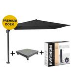 Challenger T1 premium zweefparasol 300x300 cm faded black, Tuin en Terras, Ophalen of Verzenden, Nieuw