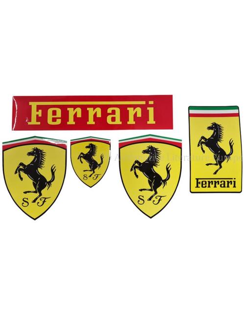 OFFICIEEL FERRARI STICKERSET 5 STUKS, Boeken, Auto's | Folders en Tijdschriften, Ferrari