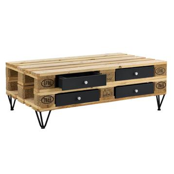 [en.casa]® Lade voor palletmeubilair - zwart