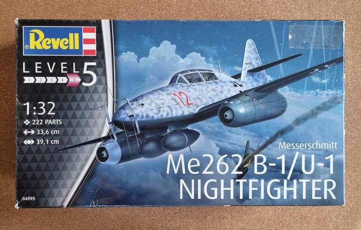 Revell 04995 Messerschmitt Me262 B-1/U-1 Nightfighter 1:32, Hobby en Vrije tijd, Modelbouw | Vliegtuigen en Helikopters, Revell