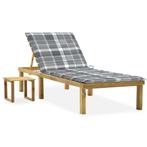 vidaXL Ligbed met tafeltje en kussen geïmpregneerd, Tuin en Terras, Verzenden, Nieuw