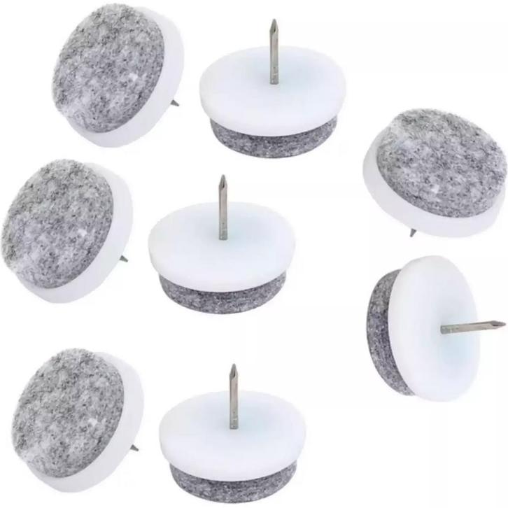 Benson Meubelviltglijders - Ø20mm - Wit/Grijs - Set van 2.., Doe-het-zelf en Verbouw, Hout en Planken, Nieuw, Ophalen of Verzenden