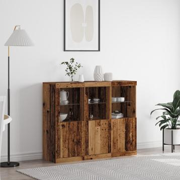 vidaXL Dressoir 3 pcs Oud hout 123 x 37 x 100 cm Bewerkt beschikbaar voor biedingen