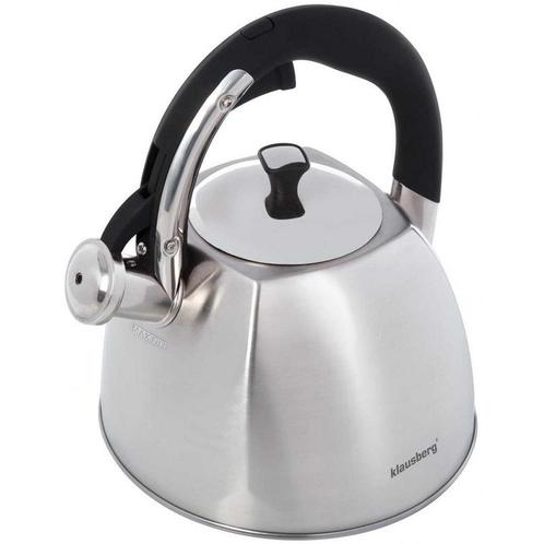 Klausberg KB-7409 fluitketel geborsteld RVS zilver 2.2 Liter, Witgoed en Apparatuur, Waterkokers, Ophalen of Verzenden