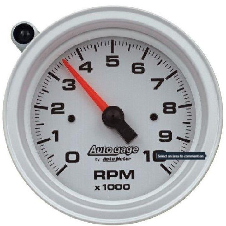 AutoMeter Tachometer Gauge 10K RPM 3 3/4in Pedestal w/Ext., Auto diversen, Tuning en Styling, Ophalen of Verzenden