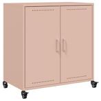 vidaXL Dressoir Roze Staal - retourdeal - Stijlvol & Voor..., Zo goed als nieuw, Metaal, 25 tot 50 cm, 50 tot 100 cm