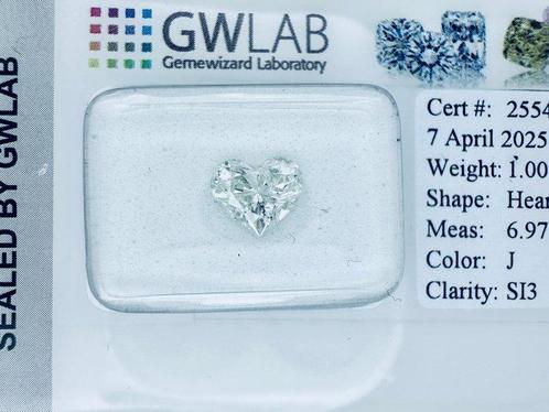 1 pcs Diamant (Natuurlijk) - 1.00 ct - Hart - J - SI3 -, Sieraden, Tassen en Uiterlijk, Edelstenen