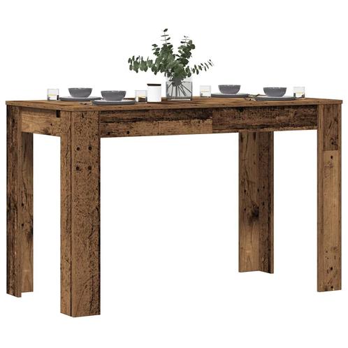 vidaXL Eettafel 120x60x76 cm bewerkt hout oud houtkleurig, Huis en Inrichting, Tafels | Eettafels, Nieuw, Verzenden