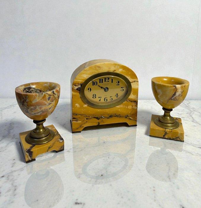 Klok (3) - Onyx - 1920-1930 - Horloge en zijn snedes - Art, Antiek en Kunst, Kunst | Designobjecten