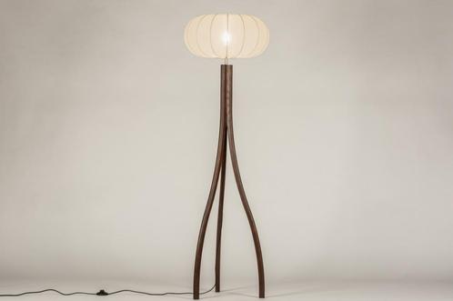 Rietveld Vloerlampen - Bruin, Beige, Hout - Stof, Hout, Huis en Inrichting, Lampen | Vloerlampen, Verzenden