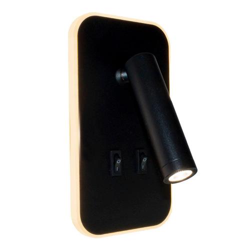 LED Wandlamp - Bedlamp | 2 standen | 6W + 3W | Zwart, Huis en Inrichting, Lampen | Wandlampen, Nieuw, Metaal, Ophalen of Verzenden