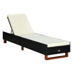 vidaXL Ligbed met kussen poly rattan zwart, Verzenden, Nieuw