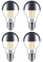 4 stuks Philips LED kopspiegellamp zilver E27 7.2W 650lm..., Ophalen of Verzenden, Nieuw