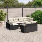 vidaXL 11-delige Loungeset met kussens poly rattan zwart, Verzenden, Nieuw, Rotan, Loungeset